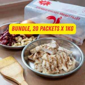 20pkts x Steamed Chicken Breast Fillet1kg  (Halal-certified)
