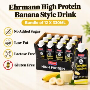 Ehrmann High Protein Banana Style Drink - Bundle of 12